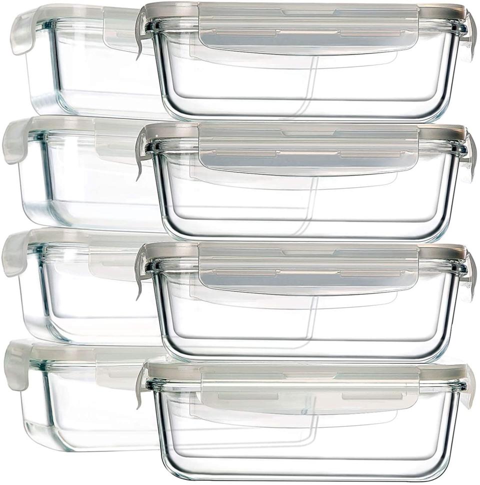 Bayco 8 Pack Glass Food Storage Containers