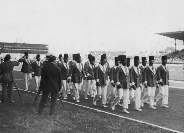 <p>The Egyptian team arrives at the stadium for the 1924 Summer Olympic Games in Paris, France. </p>