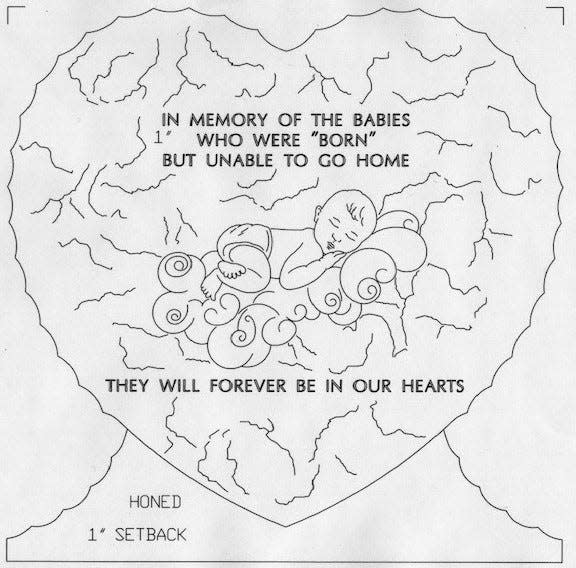 Conceptual drawing of the memorial that will be placed in Jasper's Heart garden in Rochester.