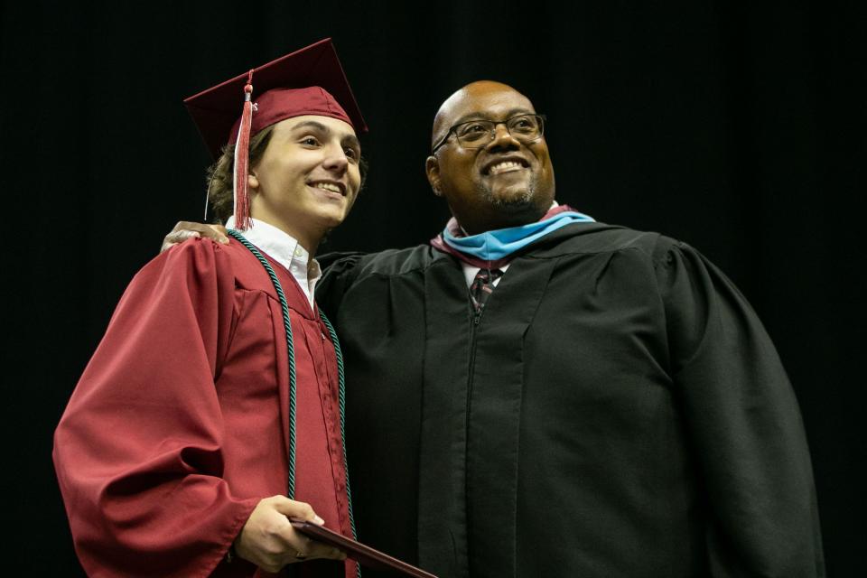 Lawton Chiles High School senior Owen Horton had to learn how to walk again after suffering multiple severe injuries — including brain trauma, a skull fracture, six broken vertebrae and a broken femur — from a single-vehicle truck crash eight months ago. Thursday night he walked across the stage and accepted his high school diploma during the Chiles graduation ceremony. 