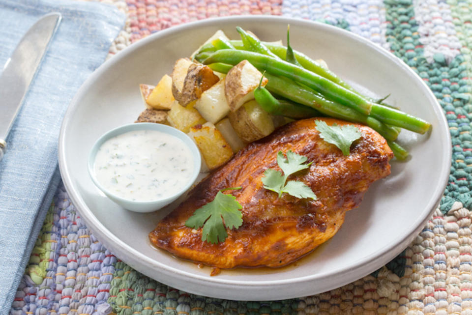 <p>Photo courtesy of Blue Apron</p><p>This recipe breathes new life into dinnertime favorites — in this case, boneless chicken breast and green beans — with a simple Peruvian flavors.</p><p><strong>Get the recipe: <a href="/841825/alisonashton/peruvian-roast-chicken-and-potatoes/" data-ylk="slk:Peruvian Roast Chicken and Potatoes;elm:context_link;itc:0;sec:content-canvas" class="link ">Peruvian Roast Chicken and Potatoes</a></strong></p>