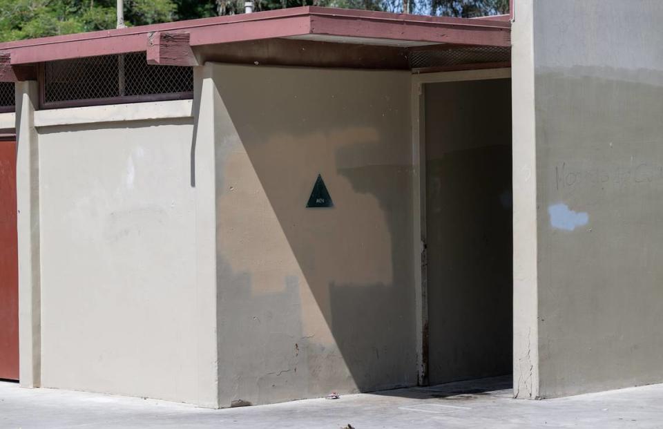 The restrooms are open for the public at Marshall Park in Modesto, Calif., Thursday, June 1, 2023.