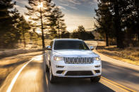 This photo provided by Fiat Chrysler shows the 2020 Jeep Grand Cherokee, which can tow up to 6,000 pounds with its standard V6 engine or 7,200 pounds with the more powerful V8. (Courtesy of FCA US via AP)