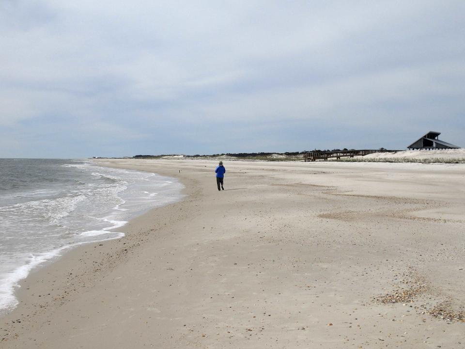 FILE- This Feb. 5, 2007 file photo courtesy of William Kronholm shows the beach at St. George Island State Park near Apalachicola, Fla. St. George Island State Park is number four on the 2012 list of Top 10 Beaches for produced annually by coastal expert Stephen P. Leatherman, also known as "Dr. Beach," director of Florida International University's Laboratory for Coastal Research. (AP Photo/William Kronholm, File)