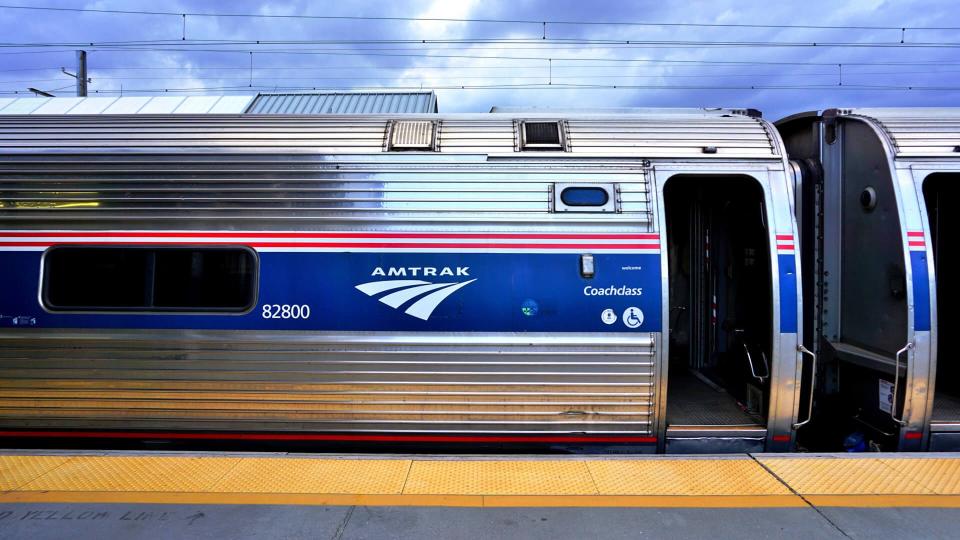 WASHINGTON DC -25 MAY 2015- A Northeast Regional train from Amtrak at Union Station connecting Washington to New York on the Northeast Corridor.