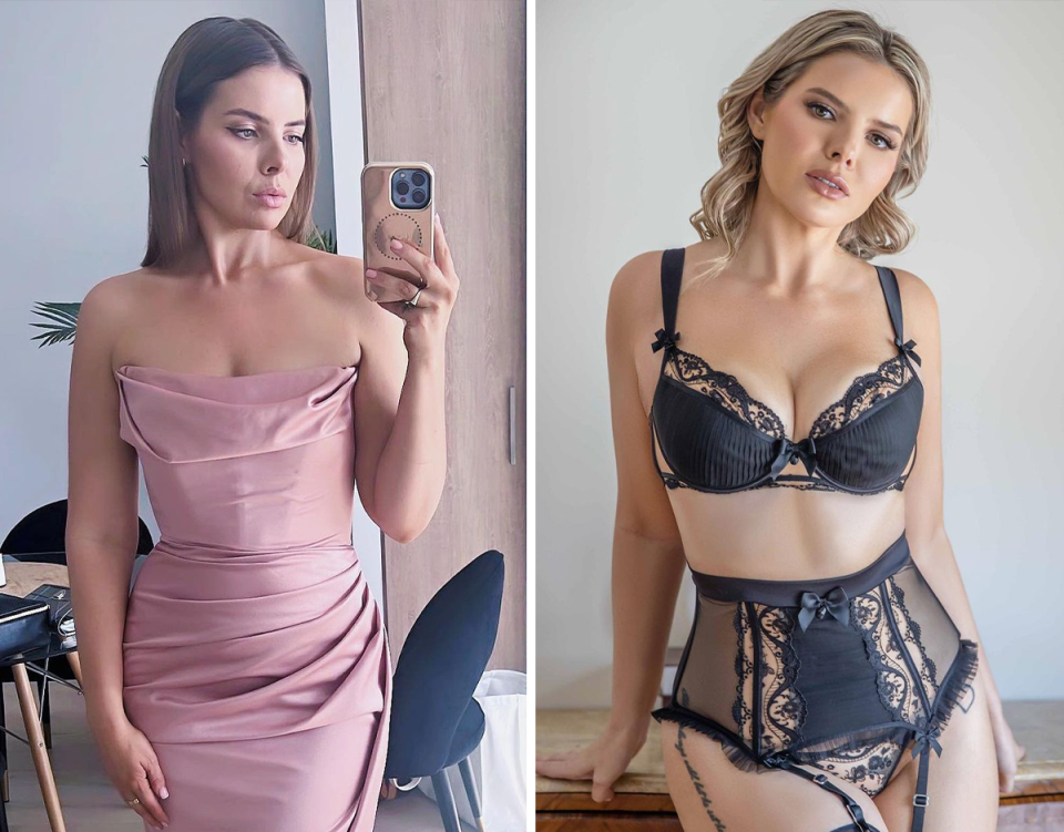 MAFS’ Olivia Frazer posing in lingerie.