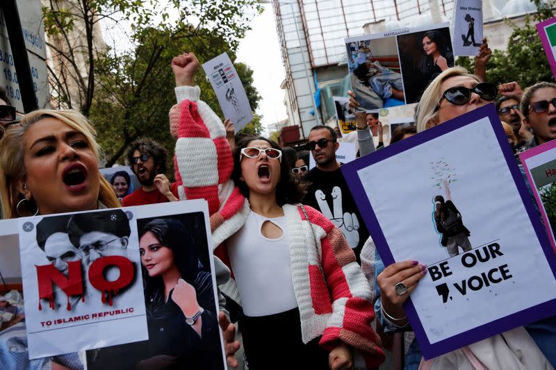 FILE PHOTO: Protest in support of Iranian women and against the death of Mahsa Amini, in Istanbul