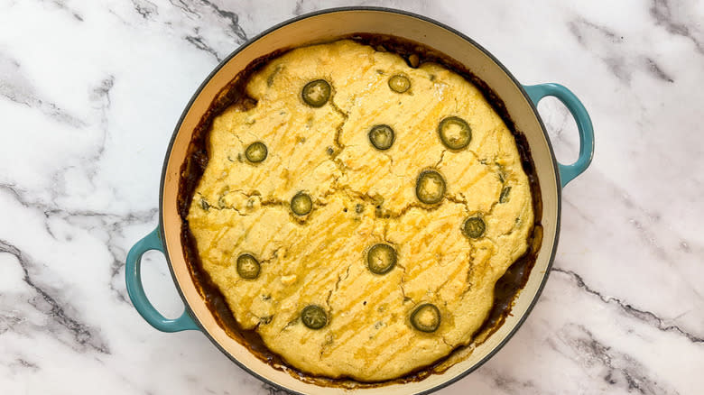 jalapeño-studded cornbread topping