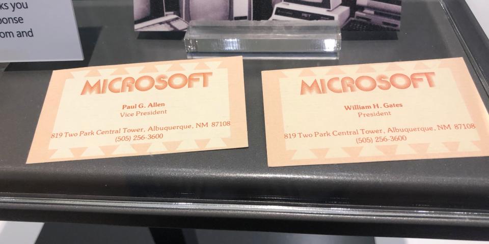 bill gates business card microsoft