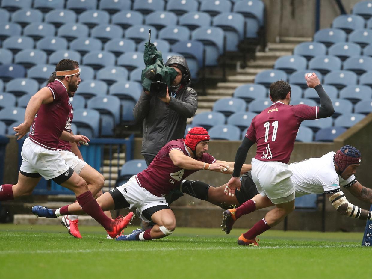 Nemani Nadolo scores Fiji’s opening try of the match after just 70 seconds (Getty)