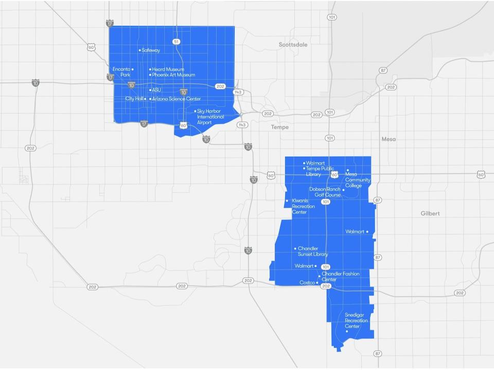 Phoenix Waymo map.