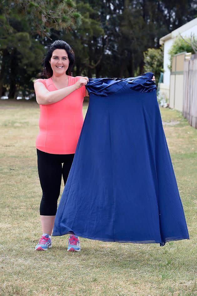 Anastasia shows off her weight loss results. Photo: Caters.