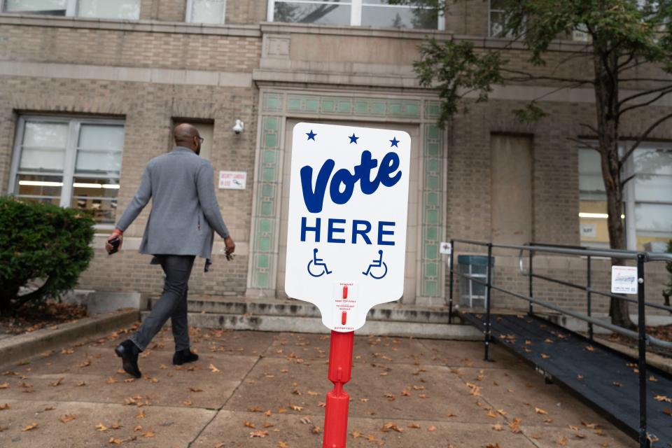 Hackensack residents come to the Hackensack Middle School to cast their ballots on Tuesday Nov. 7, 2023.