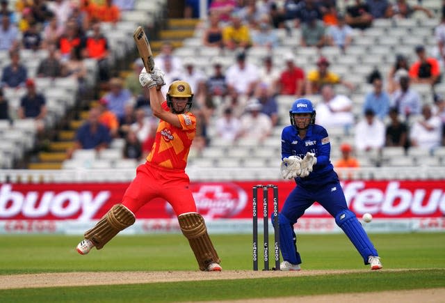 Birmingham Phoenix’s Eve Jones (left) batting during The Hundred