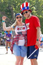 <p>Please, please tell us that neither of the reality stars will ever run for office. They sure looked patriotic at an Independence Day fun run. (Photo: Mr Plow/BACKGRID) </p>