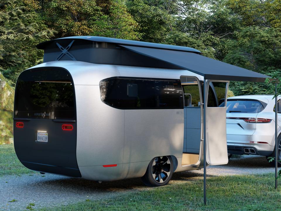 A rendering of the Airstream Studio F. A. Porsche Concept Travel Trailer.