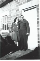 Harvey and Marian Scholten in front of the Rivulet Hurst Dairy on 62nd Street.