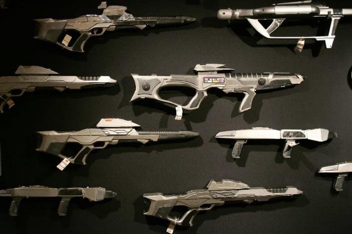 'Phaser' rifles from the 'Star Trek' television and movie series are on display at Christie's in New York 29 September 2006 (AFP Photo/Don Emmert)