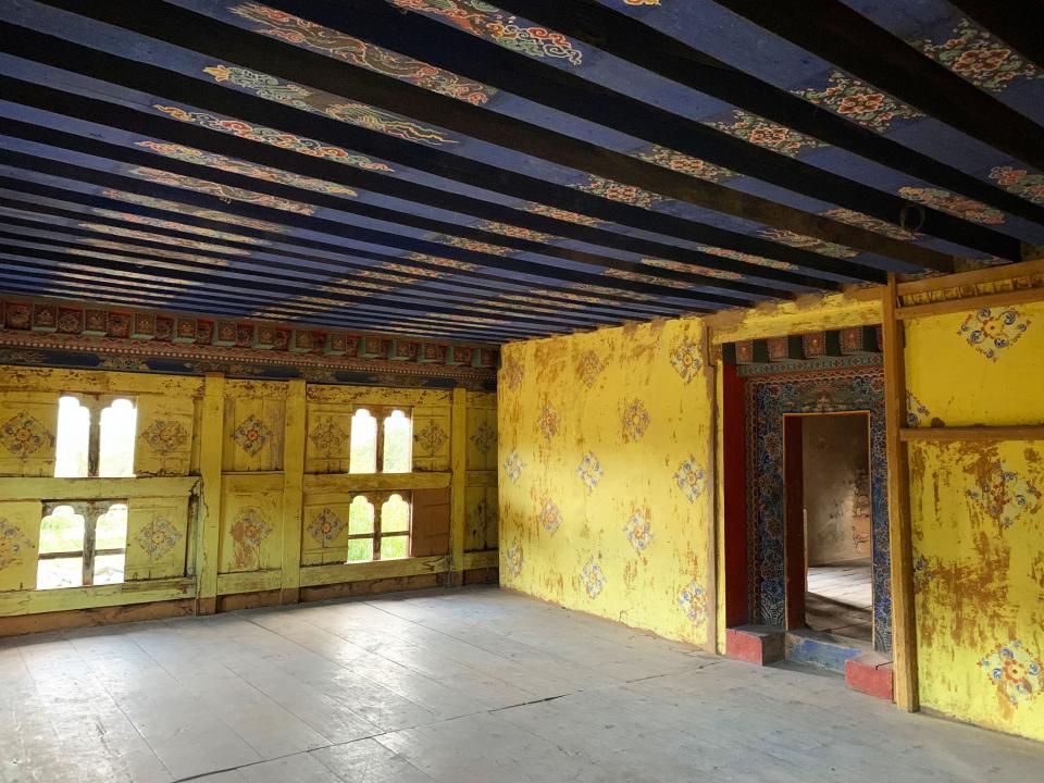 The King's Chamber, where Jigme Wangchuck, the second king, was known to sit on the floor and throw candy to children playing in the garden below.