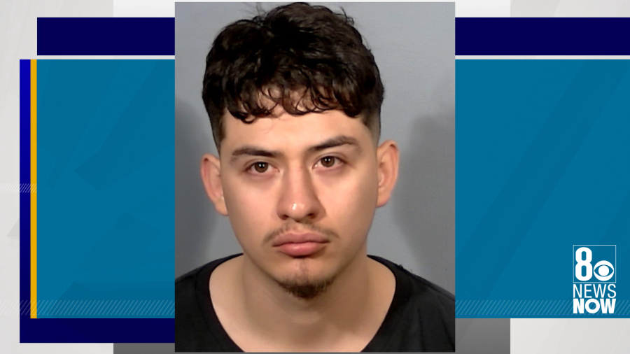 <em>Las Vegas Metropolitan police arrested Ulises Perez-Salazar, on Feb. 17. He faces several charges including assault with a deadly weapon, firing at an occupied vehicle, and duty to stop at the scene of an accident, according to a police report. (LVMPD)</em>