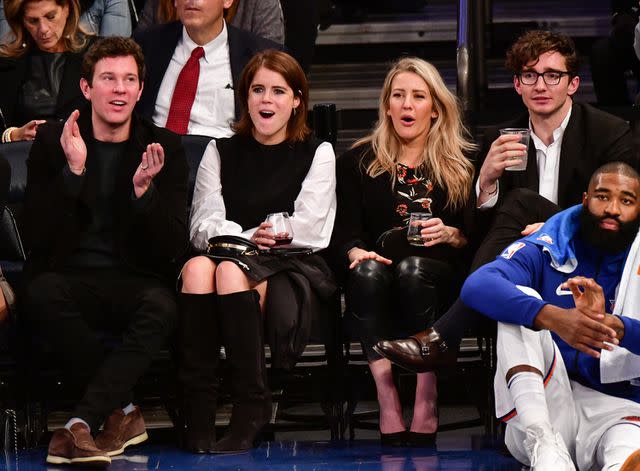 <p>James Devaney/WireImage</p> Jack Brooksbank, Princess Eugenie, Ellie Goulding and Caspar Jopling attend the Brooklyn Nets vs. New York Knicks game at Madison Square Garden on October 27, 2017.