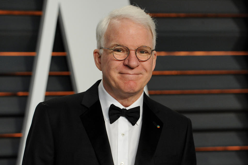 BEVERLY HILLS, CA - FEBRUARY 22:  Actor Steve Martin attends the 2015 Vanity Fair Oscar Party hosted by Graydon Carter at Wallis Annenberg Center for the Performing Arts on February 22, 2015 in Beverly Hills, California.  (Photo by Jon Kopaloff/FilmMagic)