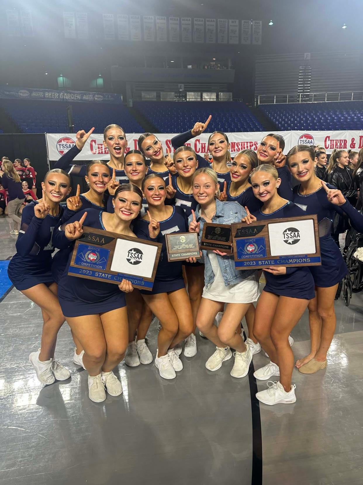 The Farragut High School dance team wins the TSSAA state championship in Nashville, Nov. 2023.