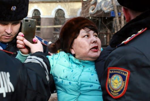 Kazakh police detained as many as 200 opposition protesters on Saturday