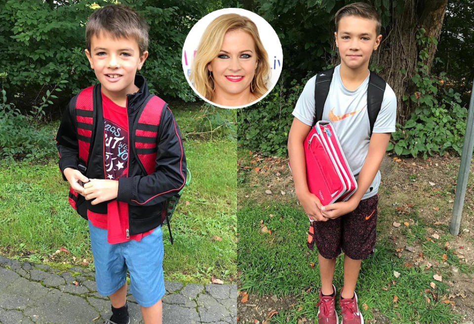 <p>“And they are off…. one in each school this year,” wrote Melissa Joan Hart of her boys, including middle-schooler Mason, elementary school kid Braydon, and preschooler Tucker (not pictured). “Everyone is on their own this year which is character building but gonna be tough for all of us.” (Photos: <a rel="nofollow noopener" href="https://www.instagram.com/p/BYdR_AJBMFx/?taken-by=melissajoanhart" target="_blank" data-ylk="slk:Melissa Joan Hart;elm:context_link;itc:0;sec:content-canvas" class="link ">Melissa Joan Hart</a> <a rel="nofollow noopener" href="https://www.instagram.com/p/BYdZ692BZbC/?taken-by=melissajoanhart" target="_blank" data-ylk="slk:via Instagram;elm:context_link;itc:0;sec:content-canvas" class="link ">via Instagram</a>/Getty Images)<br><br></p>