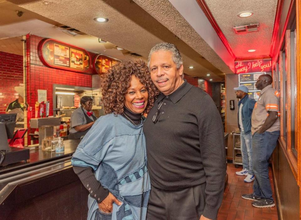 Darcus Gates, organizer of Darcus After Dark, with her husband, George Gates, the chief operating officer of Gates Bar-B-Q.