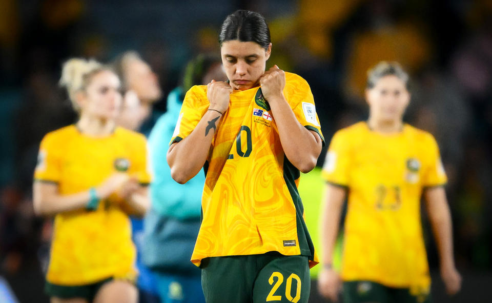 Sam Kerr, pictured here in action for the Matildas.