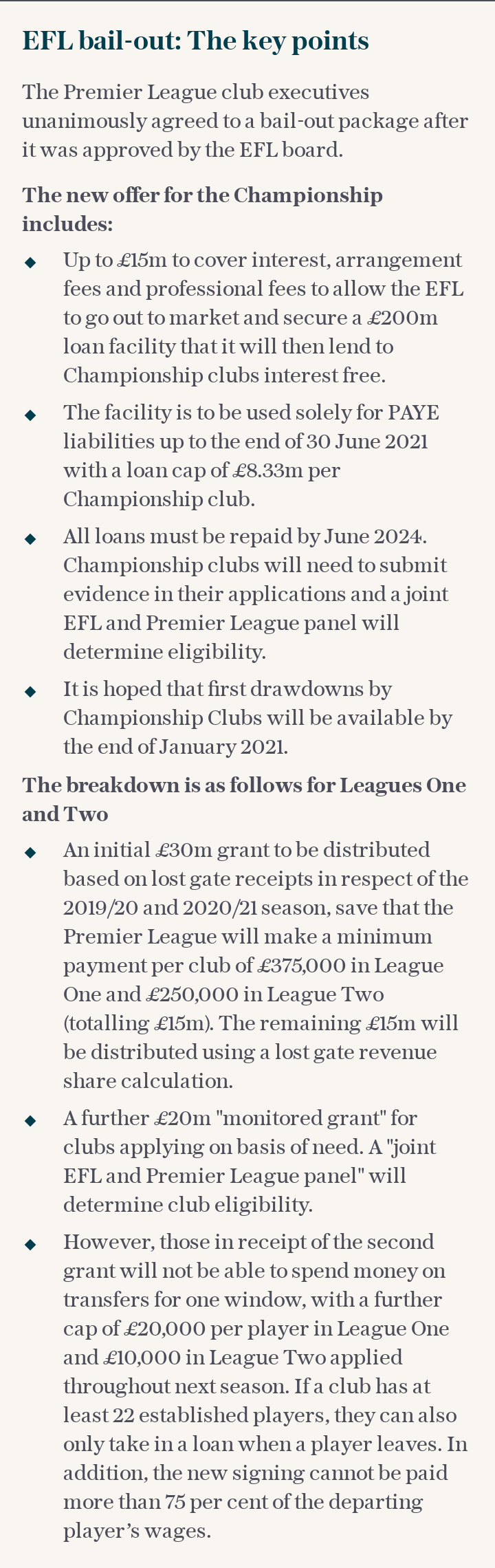 EFL bail-out: The key points