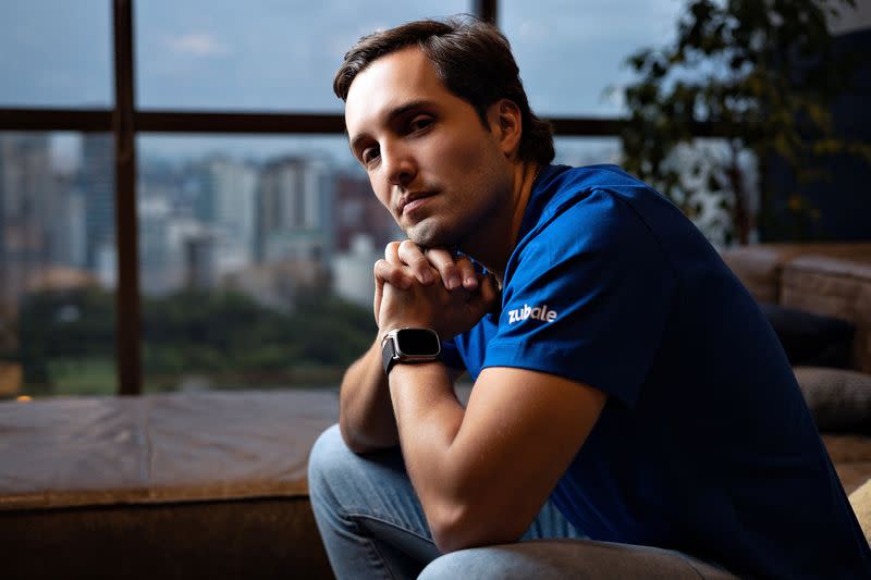 Zubale co-founder and CEO Sebastian Monroy poses for a photo in Sao Paulo