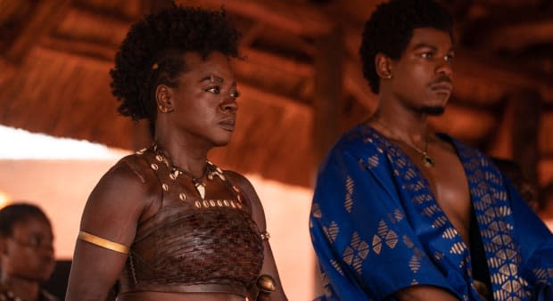 Viola Davis and John Boyega in "The Woman King"<p>Sony Pictures Entertainment</p>