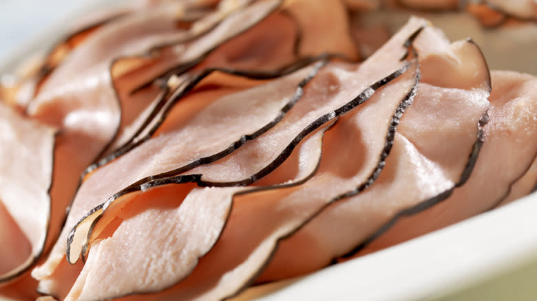 Thinly sliced black forest ham