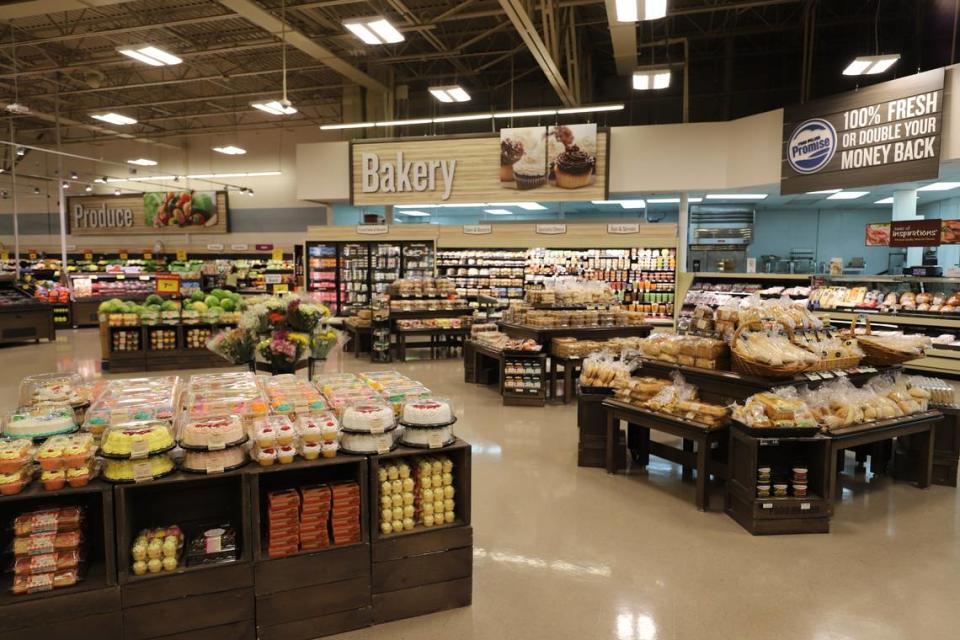 Part of Food Lion’s remodel of six Charlotte-area stores includes new signage and expanded product offerings. Food Lion