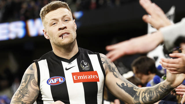 Jordan de Goey's mid-season trip to Bali has raised the eyebrows of Kane Cornes, who thinks Collingwood should have had him stay home. (Photo by Darrian Traynor/Getty Images)