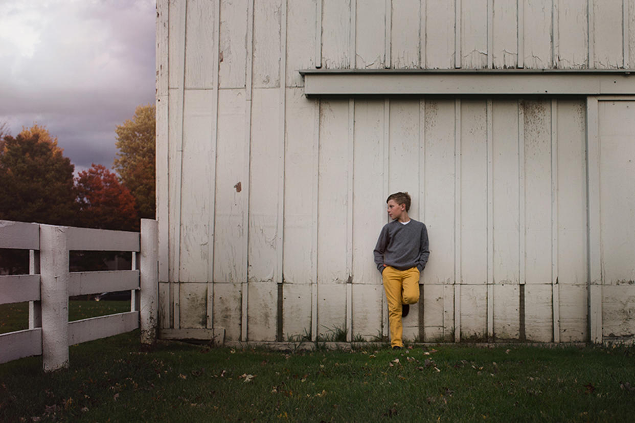 Wilkerson suggests adding brightness to the grayer days of fall through a pop of color. Yellow pants, anyone? (Clickin Moms/Kellie Bieser)