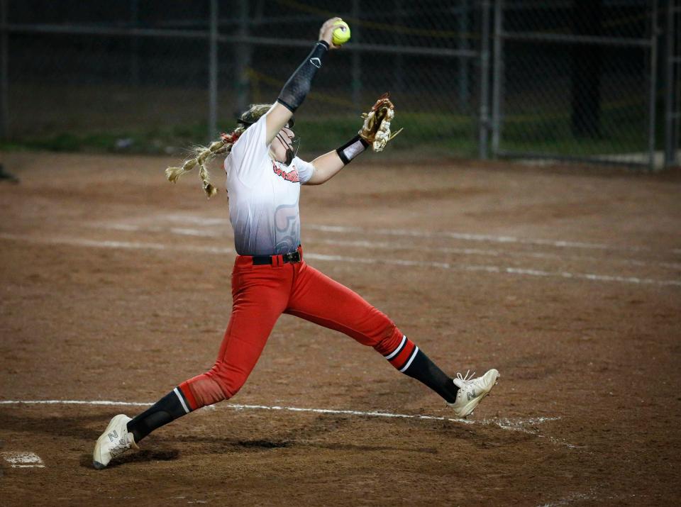 Jalen Adams, one of the best pitchers in Iowa, led Fort Dodge to the state championship in 2021 and the state tournament again in 2022. She is committed to play softball at Iowa.