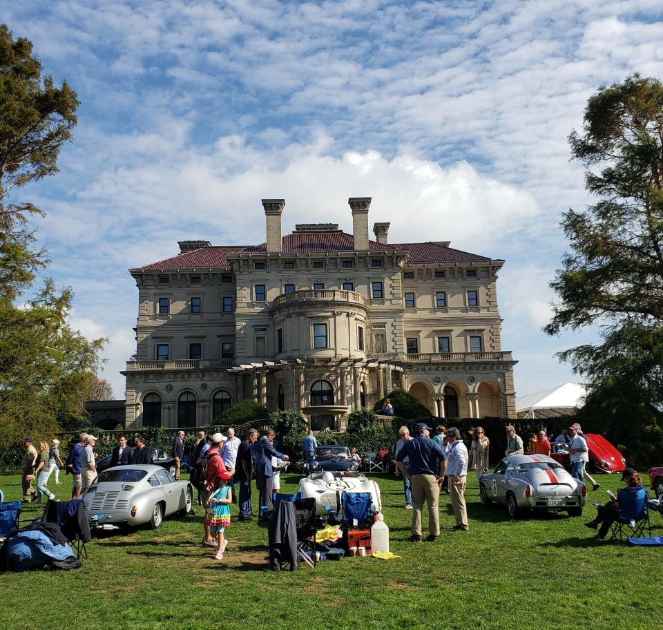 The scene at the Breakers for the Newport Concours is cars, crowds and camping out by owners.