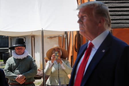 U.S. President Trump tours Jamestown Settlement Museum in Williamsburg, Virginia