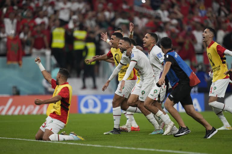 La celebración que mostró la TV Pública cuando Marruecos se clasificó a octavos de final del Mundial tras ganarle a Canadá 