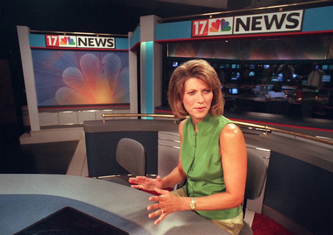 Donna Gregory on the set of WNCN in 1997. ROBERT MILLER/The News & Observer