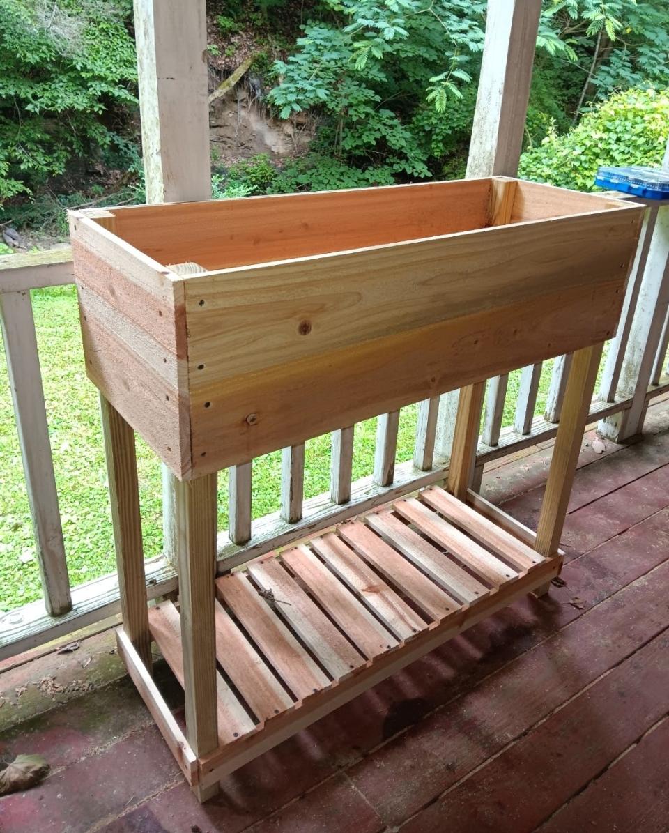 Custom-made planters allow seniors to do gardening without bending over.