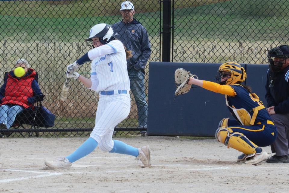 While Petoskey struggled against the No. 2 ranked Blue Devils, Petoskey's Kenzie Bromley still singled, doubled and homered on the day.