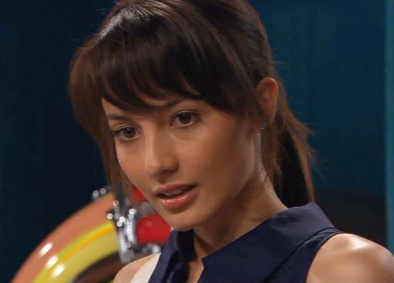 Alin portrayed school teacher May Stone on Home and Away in 2009. Photo: Channel Seven 