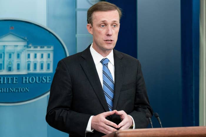 National security adviser Jake Sullivan speaks during the daily press briefing at the White House on Sept. 20, 2022.