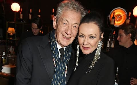 Frances Barber with Sir Ian McKellen, who was once her live-in nurse  - Credit: &nbsp;David M. Benett