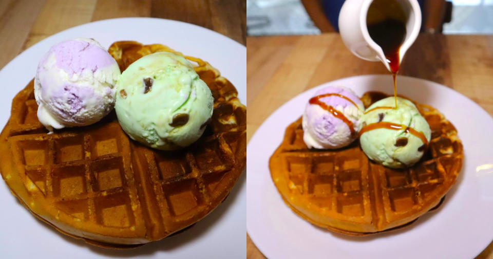 marie's lapis cafe - ice cream waffles