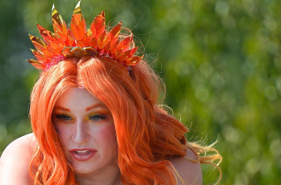 In costume as Mermaid Nellie, Aurora Rose Watkins, 29, is founder and owner of The Storybook Forest, a character-driven party and events company, that specializes in entertaining children.